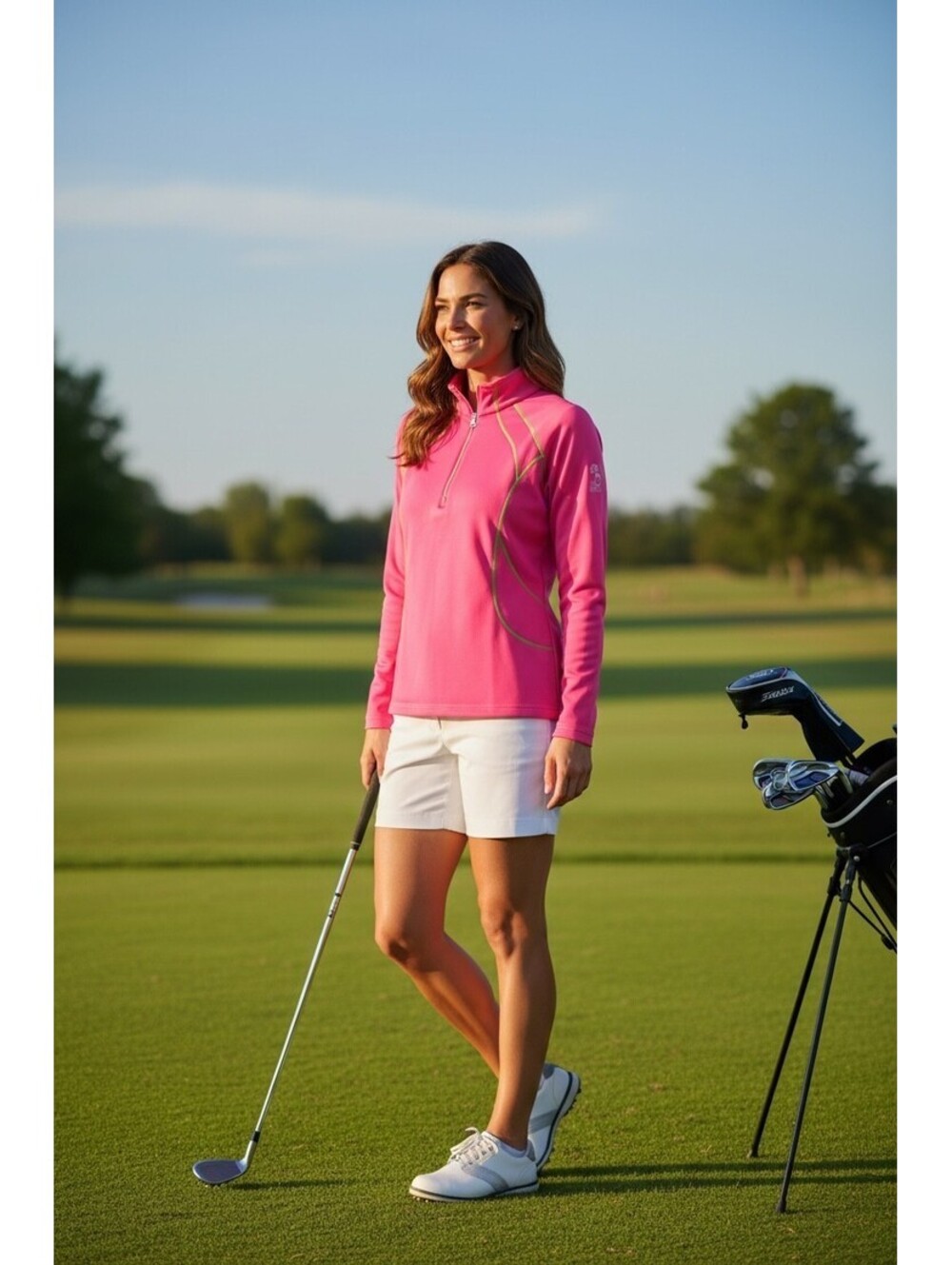 Sunice 1/4 Zip Pullover, Glen Afton Golf Club PEI, Sz XL, Bright Pink Collectibe